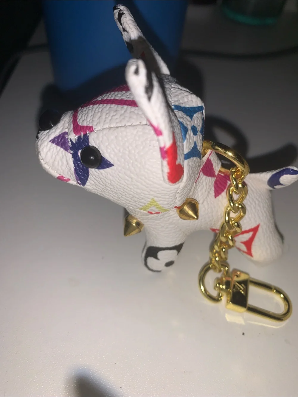 Rare multicolor French bulldog purse/bag charm keychain